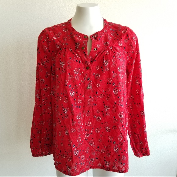 Lucky Brand Tops - Lucky Brand | floral | red | peasant | top | S